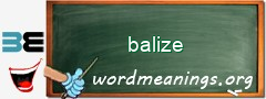 WordMeaning blackboard for balize